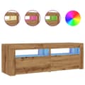 Miniatyrbillede 3 af 11: vidaXL tv-bord med LED-lys 120x35x40 cm konstrueret træ kunsteg