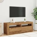 Miniatyrbillede 5 af 11: vidaXL tv-bord med LED-lys 120x35x40 cm konstrueret træ kunsteg