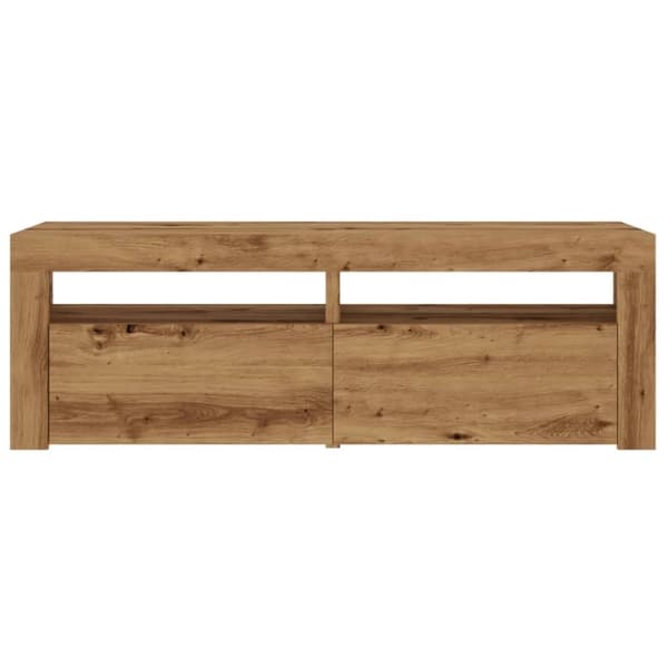 vidaXL tv-bord med LED-lys 120x35x40 cm konstrueret træ kunsteg