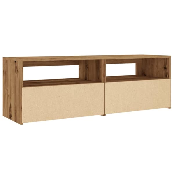 vidaXL tv-bord med LED-lys 120x35x40 cm konstrueret træ kunsteg