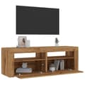 Miniatyrbillede 2 af 11: vidaXL tv-bord med LED-lys 120x35x40 cm konstrueret træ kunsteg