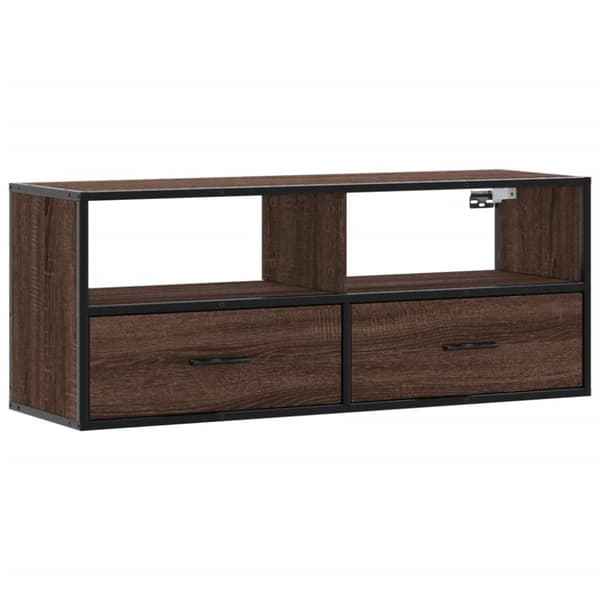 vidaXL tv-bord 100x31x39,5 cm konstrueret træ og metal brunt eg