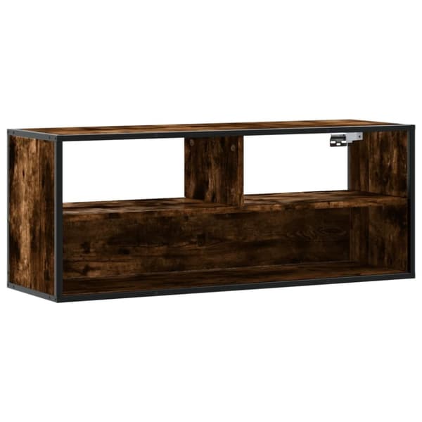 vidaXL tv-bord 100x31x39,5 cm konstrueret træ og metal røget egetræ