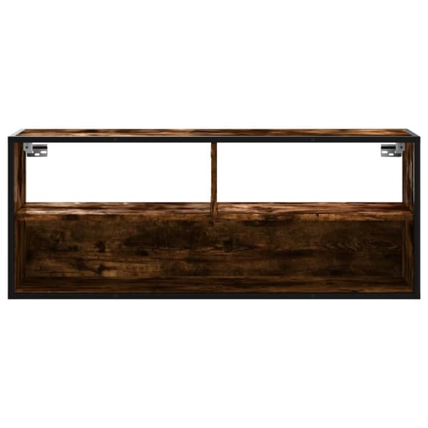 vidaXL tv-bord 100x31x39,5 cm konstrueret træ og metal røget egetræ