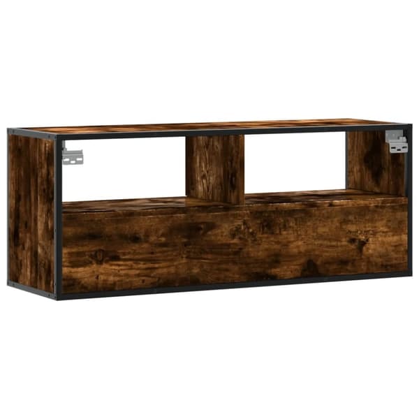 vidaXL tv-bord 100x31x39,5 cm konstrueret træ og metal røget egetræ