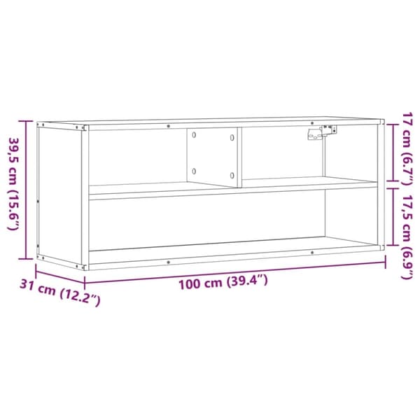 vidaXL tv-bord 100x31x39,5 cm konstrueret træ og metal røget egetræ