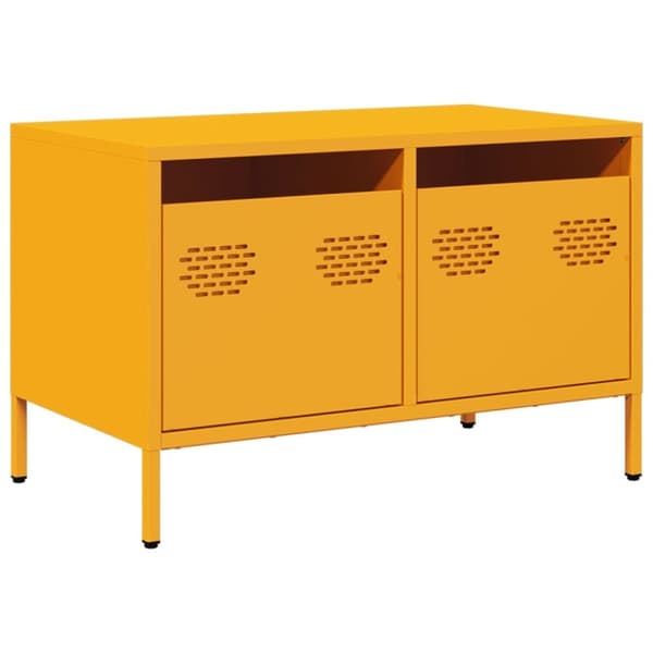 vidaXL Tv-bänk senapsgul 68x39x43,5 cm kallvalsat stål