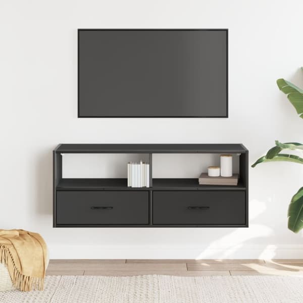 vidaXL TV-benk svart 100x31x39,5 cm konstruert tre og metall