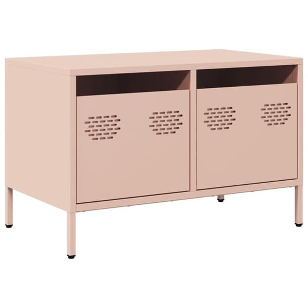 vidaXL Tv-bänk rosa 68x39x43,5 cm kallvalsat stål