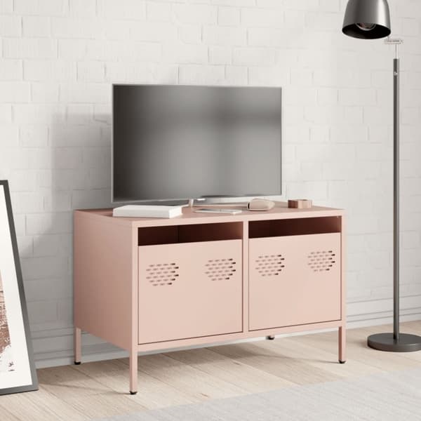 vidaXL Tv-bänk rosa 68x39x43,5 cm kallvalsat stål