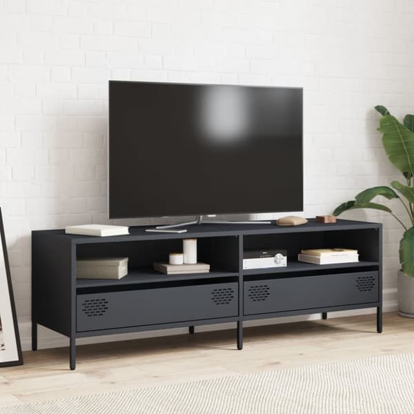 vidaXL TV-benk antrasitt 135x39x43,5 cm kaldvalset stål