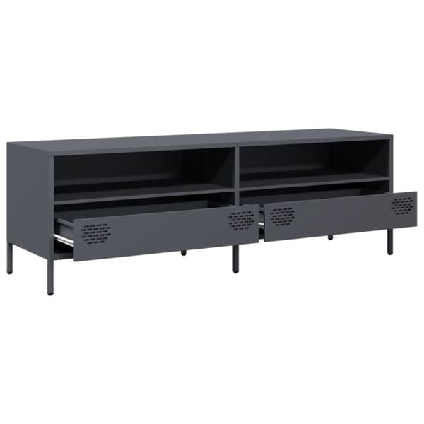 vidaXL TV-benk antrasitt 135x39x43,5 cm kaldvalset stål