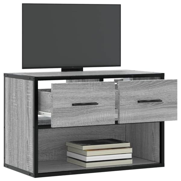 vidaXL TV-benk grå sonoma 60x31x39,5 cm konstruert tre og metall