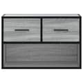 Miniatyrbilde 5 av 11: vidaXL TV-benk grå sonoma 60x31x39,5 cm konstruert tre og metall