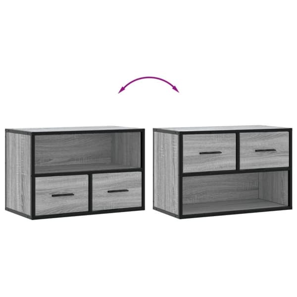 vidaXL TV-benk grå sonoma 60x31x39,5 cm konstruert tre og metall