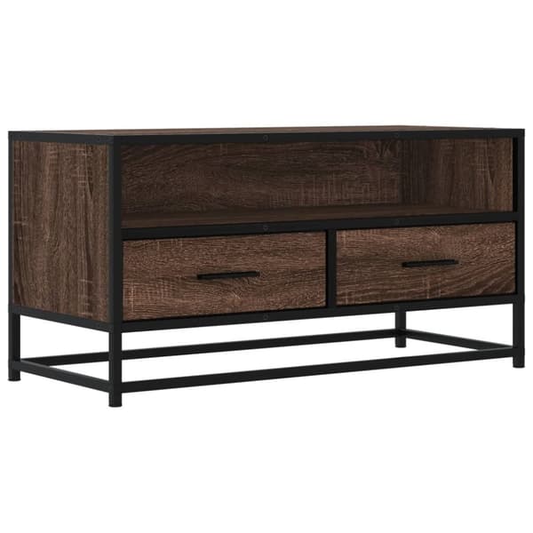 vidaXL TV-benk brun eik 80x34,5x40 cm konstruert tre og metall