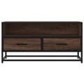 Miniatyrbilde 5 av 11: vidaXL TV-benk brun eik 80x34,5x40 cm konstruert tre og metall