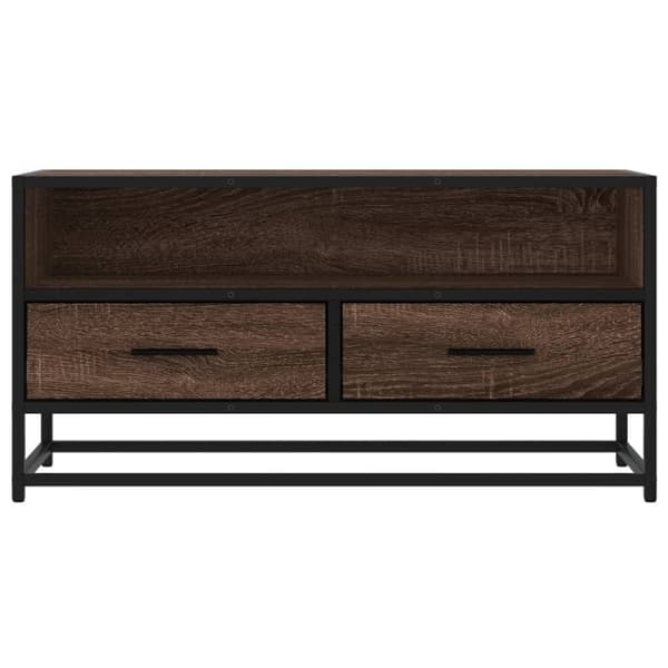 vidaXL TV-benk brun eik 80x34,5x40 cm konstruert tre og metall