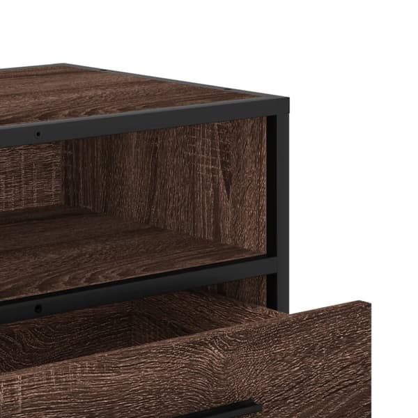 vidaXL TV-benk brun eik 80x34,5x40 cm konstruert tre og metall