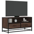 Miniatyrbilde 2 av 11: vidaXL TV-benk brun eik 80x34,5x40 cm konstruert tre og metall