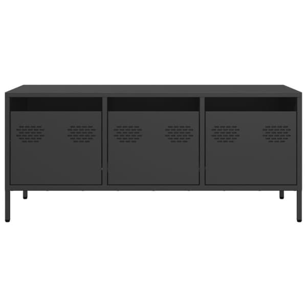 vidaXL TV-benk svart 101,5x39x43,5 cm kaldvalset stål