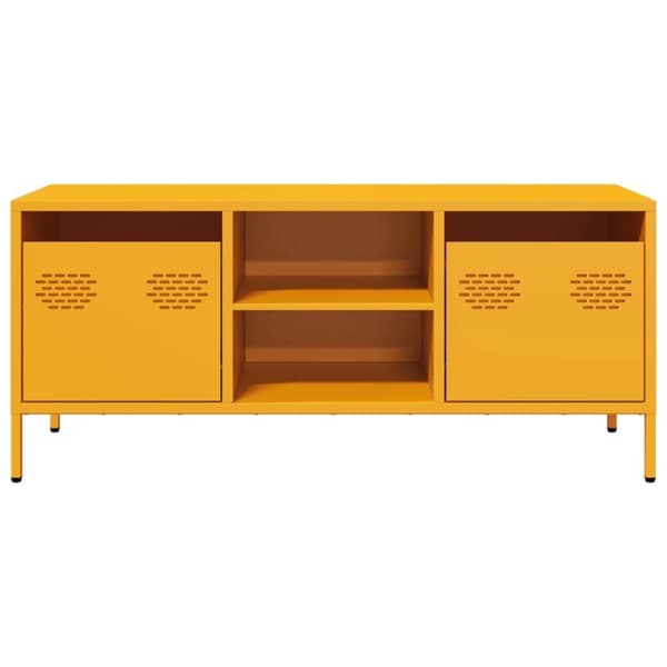 vidaXL TV-taso sinapinkeltainen 101,5x39x43,5 cm kylmävalssattu teräs