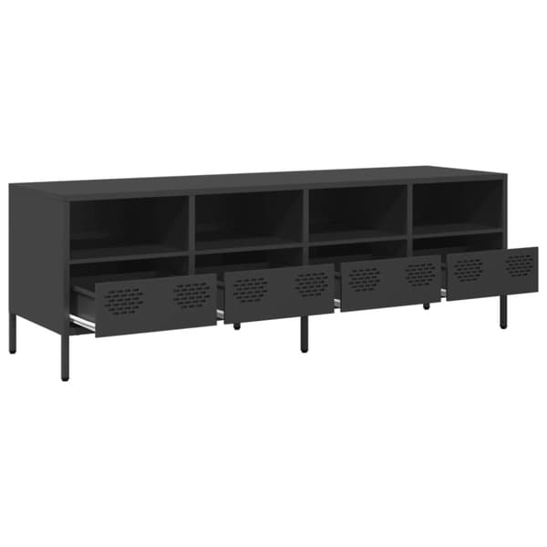 vidaXL TV-benk svart 135x39x43,5 cm kaldvalset stål