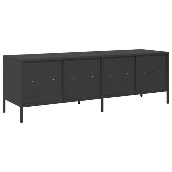 vidaXL TV-benk svart 135x39x43,5 cm kaldvalset stål
