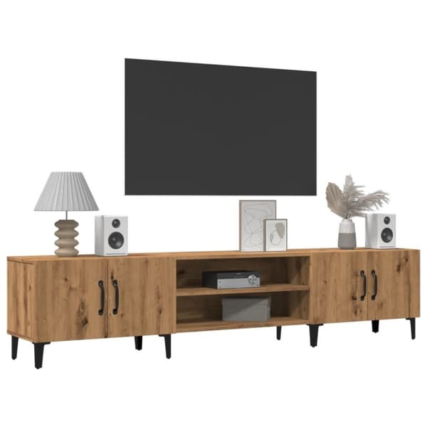 vidaXL TV-benk artisan eik 180x31,5x40 cm konstruert tre
