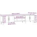 Miniatyrbilde 11 av 11: vidaXL TV-benk artisan eik 180x31,5x40 cm konstruert tre
