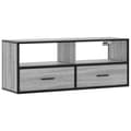 Miniatyrbilde 3 av 11: vidaXL TV-benk grå sonoma 100x31x39,5 cm konstruert tre og metall