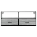 Miniatyrbilde 5 av 11: vidaXL TV-benk grå sonoma 100x31x39,5 cm konstruert tre og metall