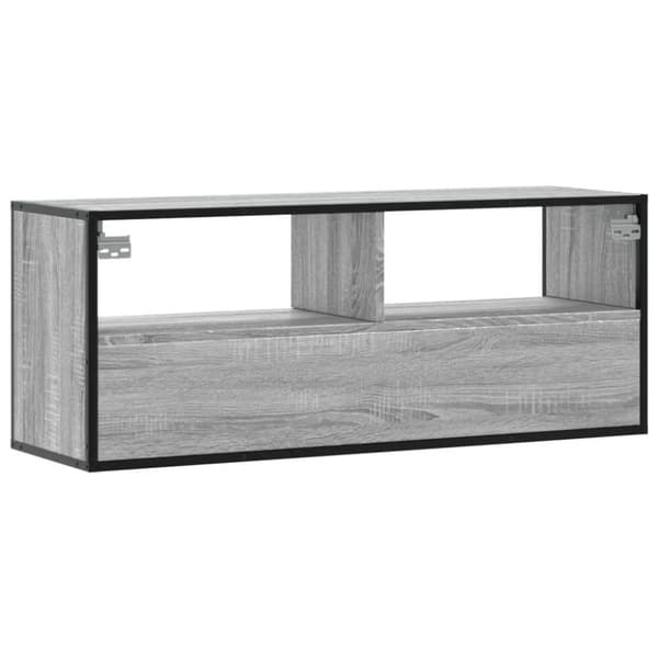 vidaXL TV-benk grå sonoma 100x31x39,5 cm konstruert tre og metall