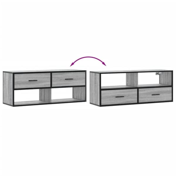 vidaXL TV-benk grå sonoma 100x31x39,5 cm konstruert tre og metall