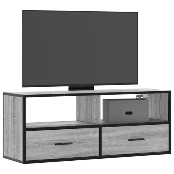 vidaXL TV-benk grå sonoma 100x31x39,5 cm konstruert tre og metall