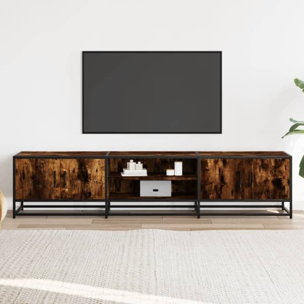 vidaXL TV-benk røkt eik 180x35x41 cm konstruert tre