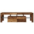 Miniatyrbilde 8 av 11: vidaXL TV-benk med LED-lys gammelt tre 140x36,5x40 cm konstruert tre