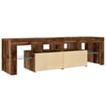 Miniatyrbilde 10 av 11: vidaXL TV-benk med LED-lys gammelt tre 140x36,5x40 cm konstruert tre