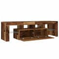 Miniatyrbilde 11 av 11: vidaXL TV-benk med LED-lys gammelt tre 140x36,5x40 cm konstruert tre