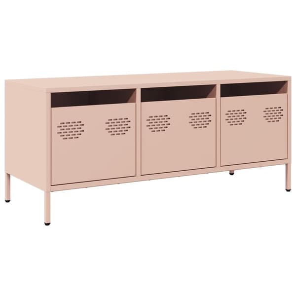vidaXL tv-bord 101,5x39x43,5 cm koldvalset stål lyserød