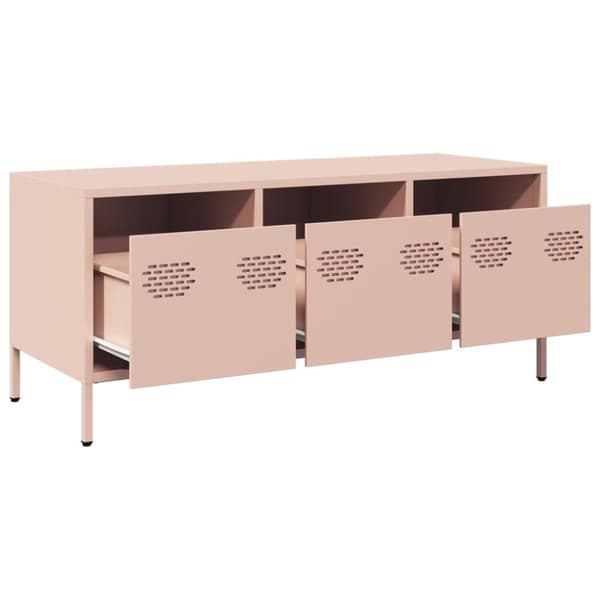 vidaXL tv-bord 101,5x39x43,5 cm koldvalset stål lyserød