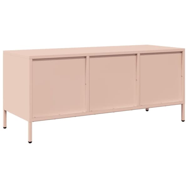 vidaXL tv-bord 101,5x39x43,5 cm koldvalset stål lyserød