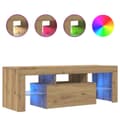 Miniatyrbilde 3 av 11: vidaXL TV-benk med LED-lys artisan eik 120x36,5x40 cm konstruert tre