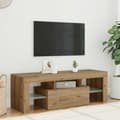 Miniatyrbilde 5 av 11: vidaXL TV-benk med LED-lys artisan eik 120x36,5x40 cm konstruert tre