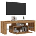 Miniatyrbilde 6 av 11: vidaXL TV-benk med LED-lys artisan eik 120x36,5x40 cm konstruert tre