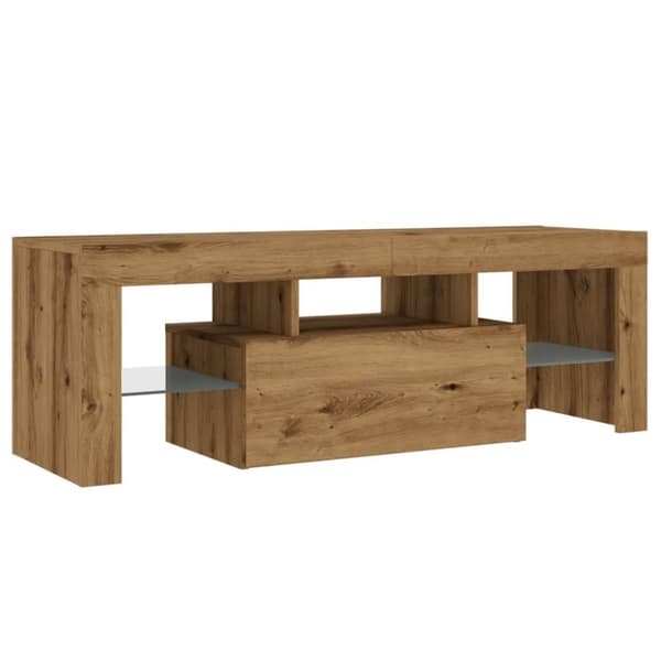 vidaXL TV-benk med LED-lys artisan eik 120x36,5x40 cm konstruert tre