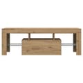Miniatyrbilde 8 av 11: vidaXL TV-benk med LED-lys artisan eik 120x36,5x40 cm konstruert tre