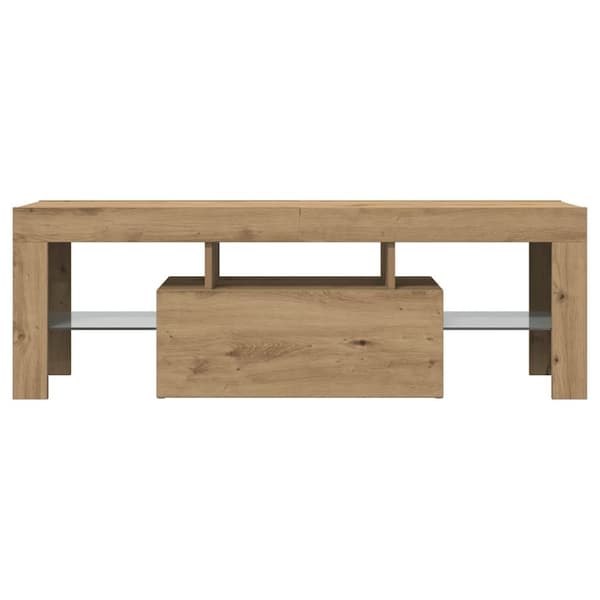 vidaXL TV-benk med LED-lys artisan eik 120x36,5x40 cm konstruert tre