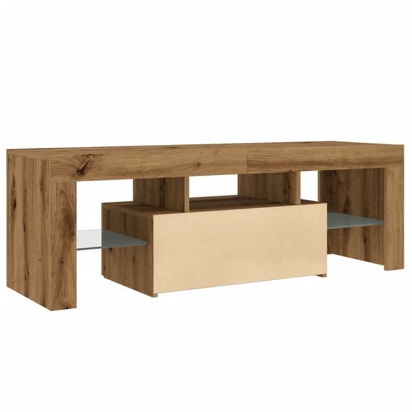 vidaXL TV-benk med LED-lys artisan eik 120x36,5x40 cm konstruert tre