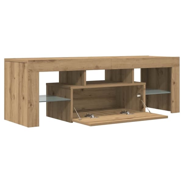 vidaXL TV-benk med LED-lys artisan eik 120x36,5x40 cm konstruert tre